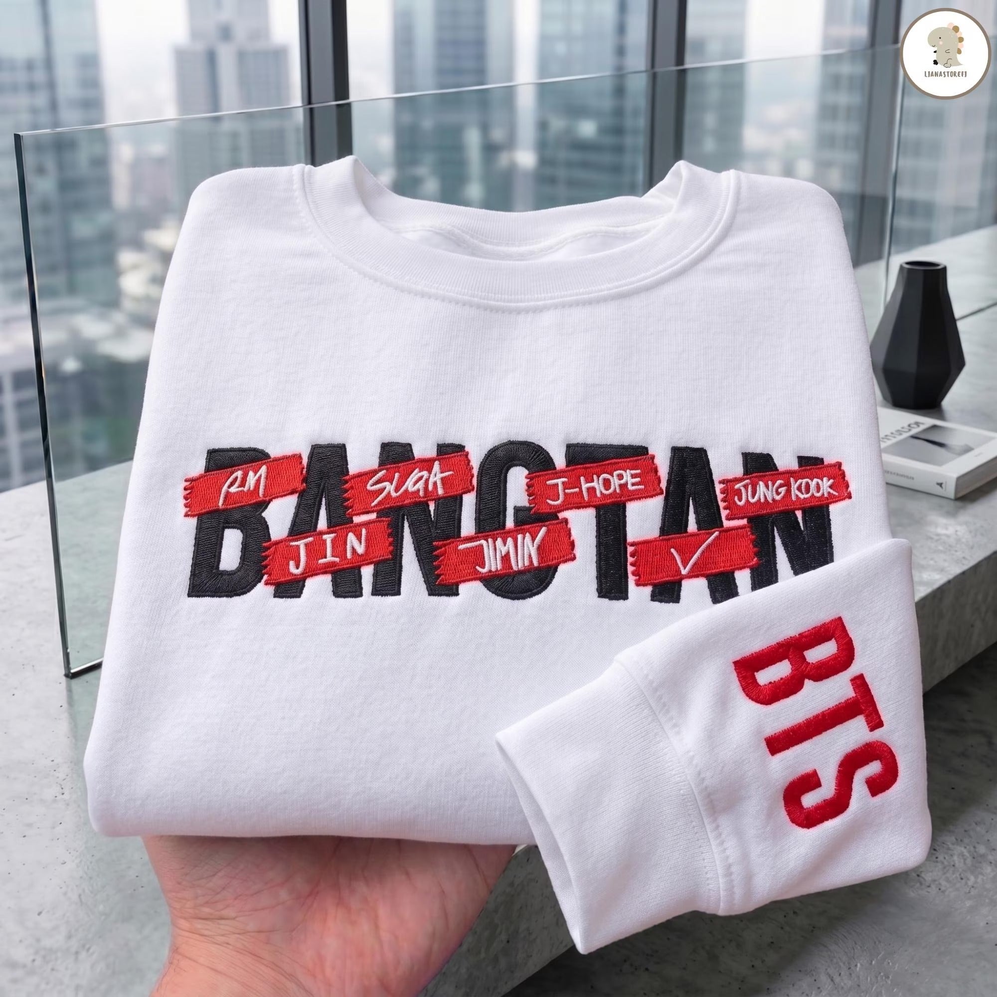 B T S A-rirang World Tour Embroidered Sweatshirt Tee, K-pop Merch Shirt Secondary image