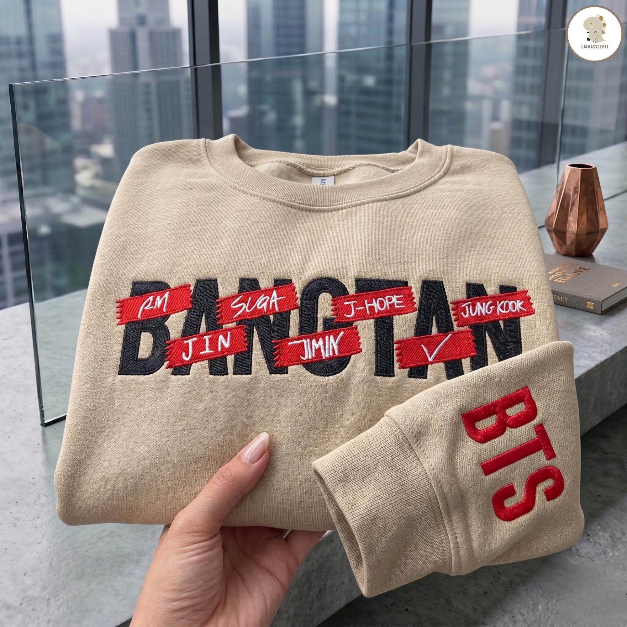 B T S A-rirang World Tour Embroidered Sweatshirt Tee, K-pop Merch Shirt Main image