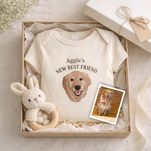 Custom Embroidered Pet Portrait Baby Bodysuit