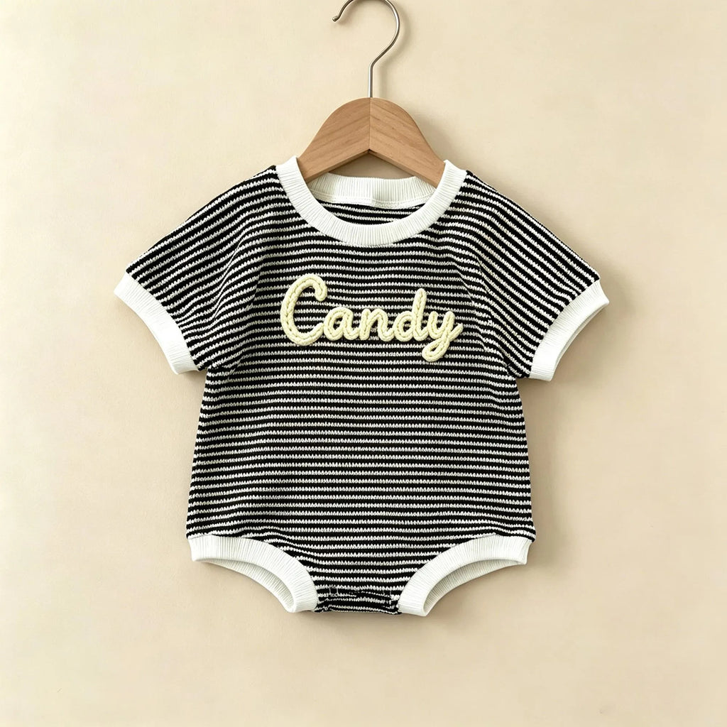 Baby Tshirt Romper, Embroidered Name Shirt and Shorts