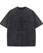 Coffee Time Cat T-Shirt  Cute Minimalist Cat Graphic Tee for Coffee Lovers