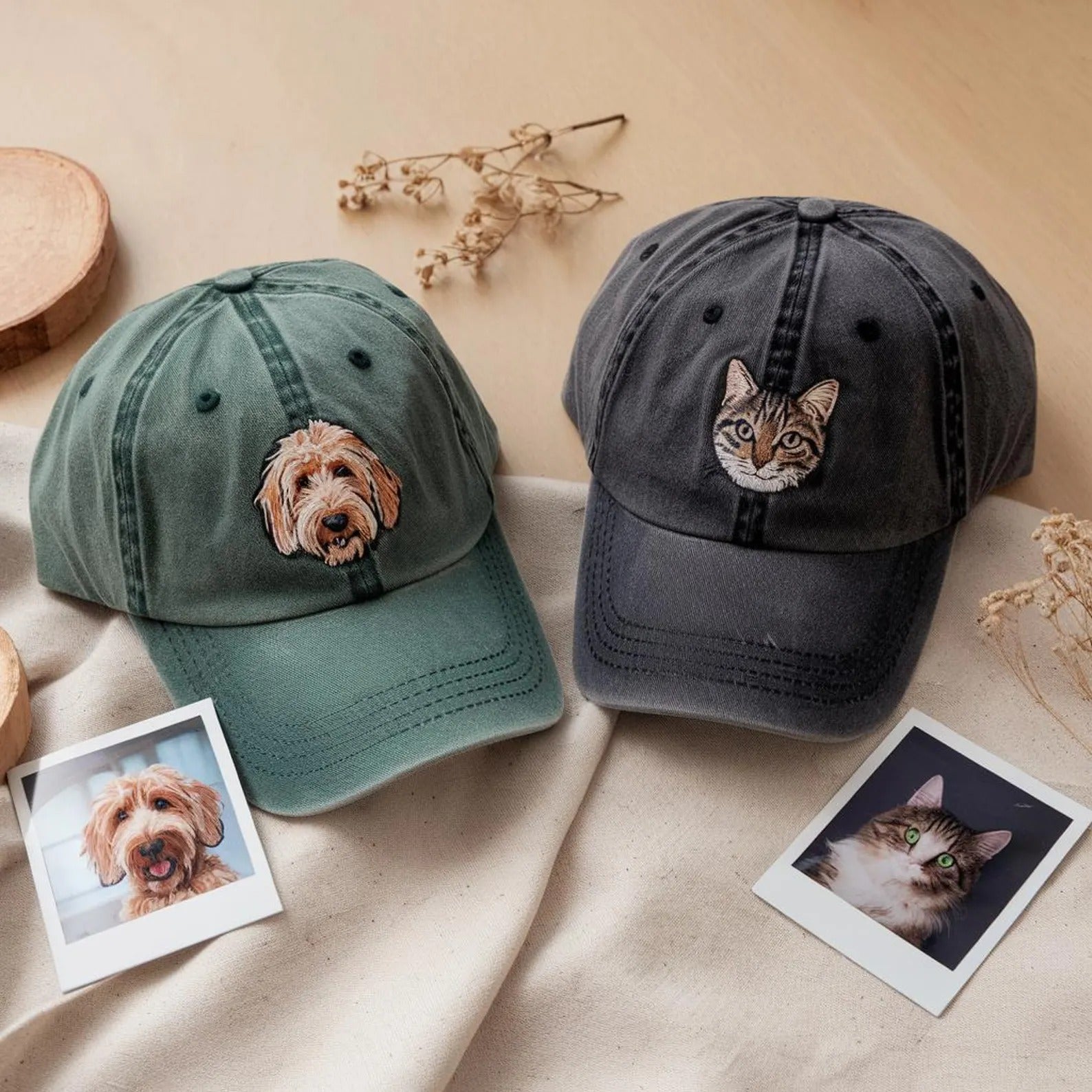 Custom Embroidered Pet Hat Using Pet Photo Secondary image