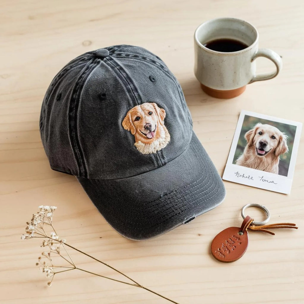 Custom Embroidered Pet Hat Using Pet Photo-Gift For Custom