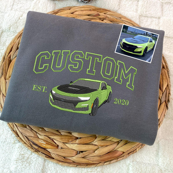 Custom Embroidered Car V1 Sweatshirt-Gift For Custom