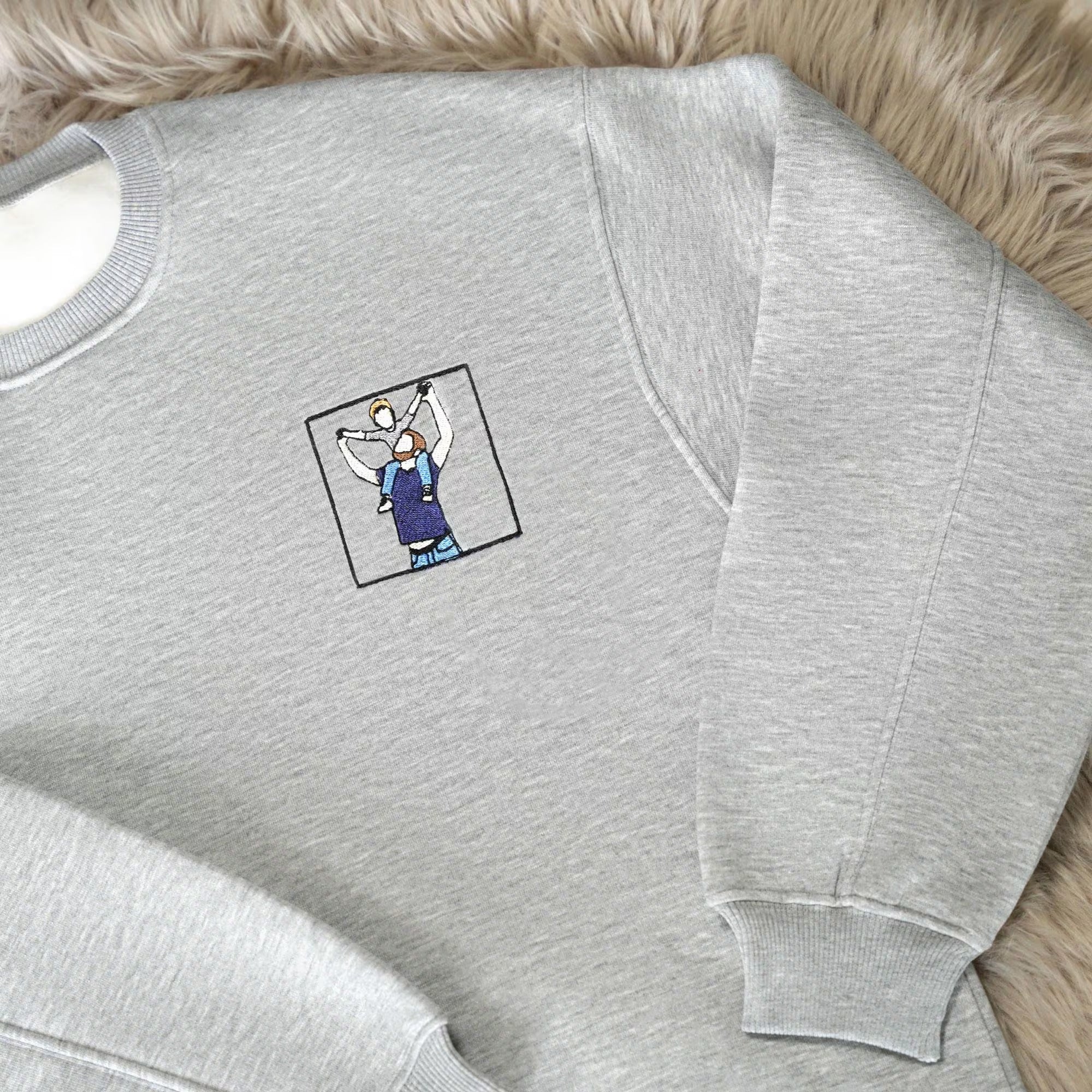 Personalized Photo – Custom Dad & Kid Portrait Sweatshirt Secondary image
