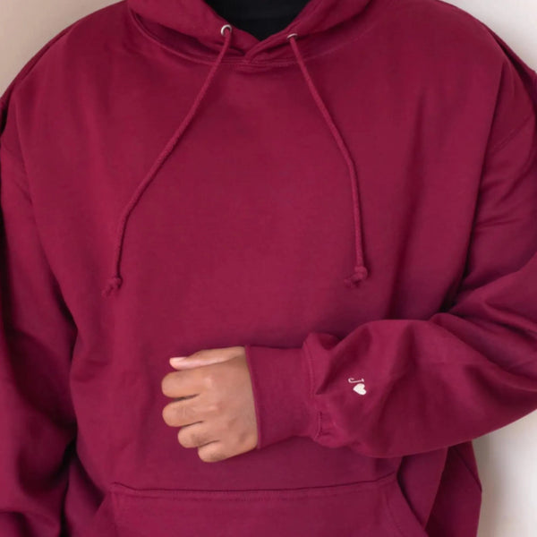 Custom Embroidery Initial Heart sleeve Hoodie-Gift For Custom