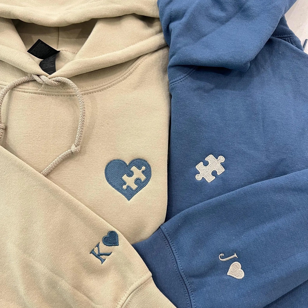 Custom  Heart and Puzzle Piece V2 Sweatshirt-Gift For Custom