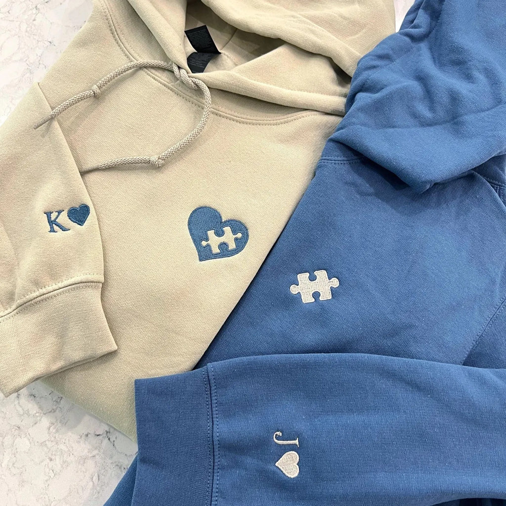 Custom  Heart and Puzzle Piece V2 Sweatshirt-Gift For Custom