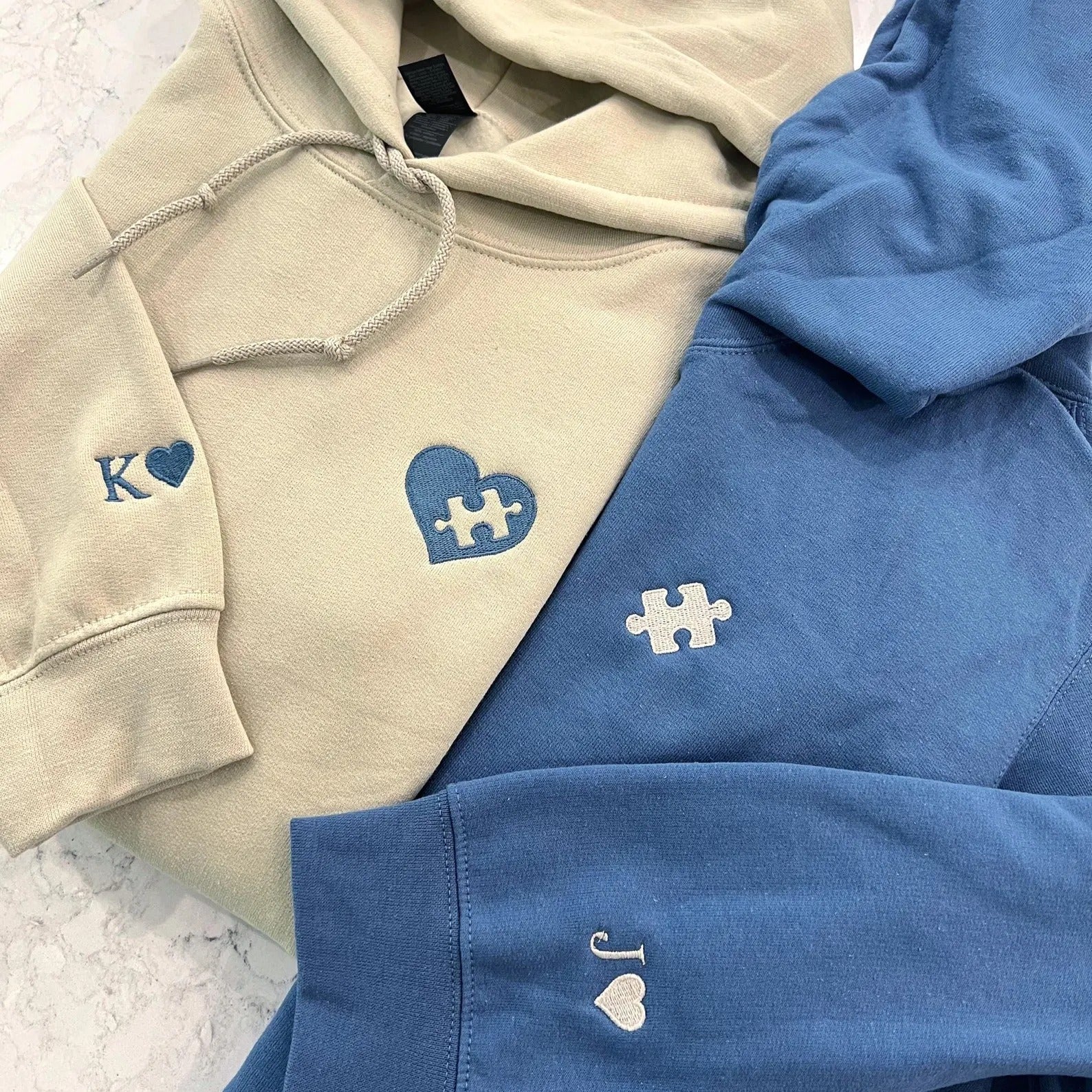 Custom  Heart and Puzzle Piece V2 Sweatshirt-Gift For Custom