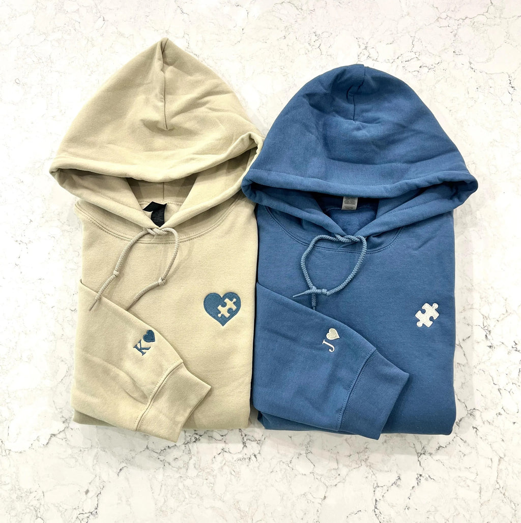 Custom  Heart and Puzzle Piece V2 Sweatshirt-Gift For Custom