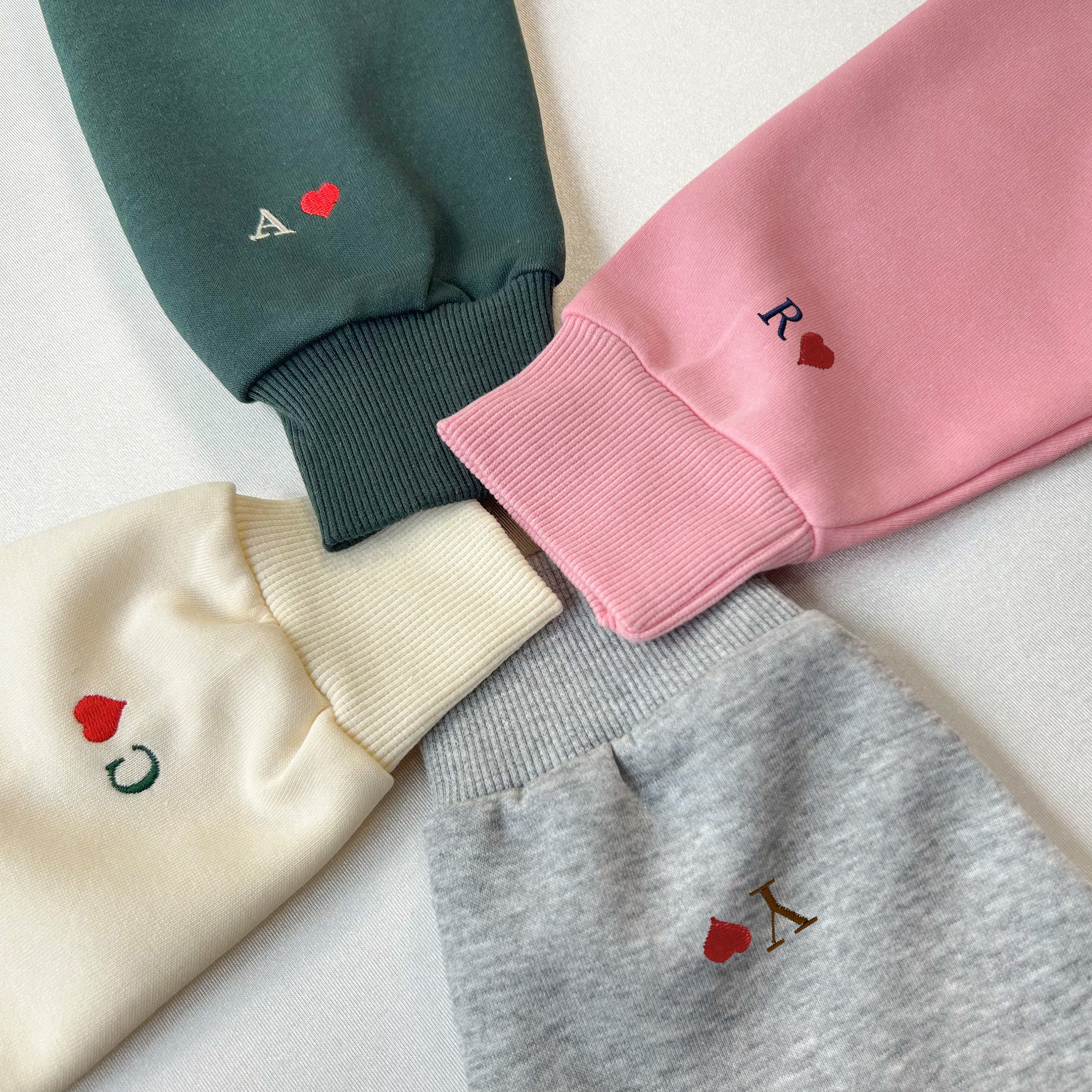 Personalized Couple Initial Heart Embroidered Sweatshirts-Gift For Custom