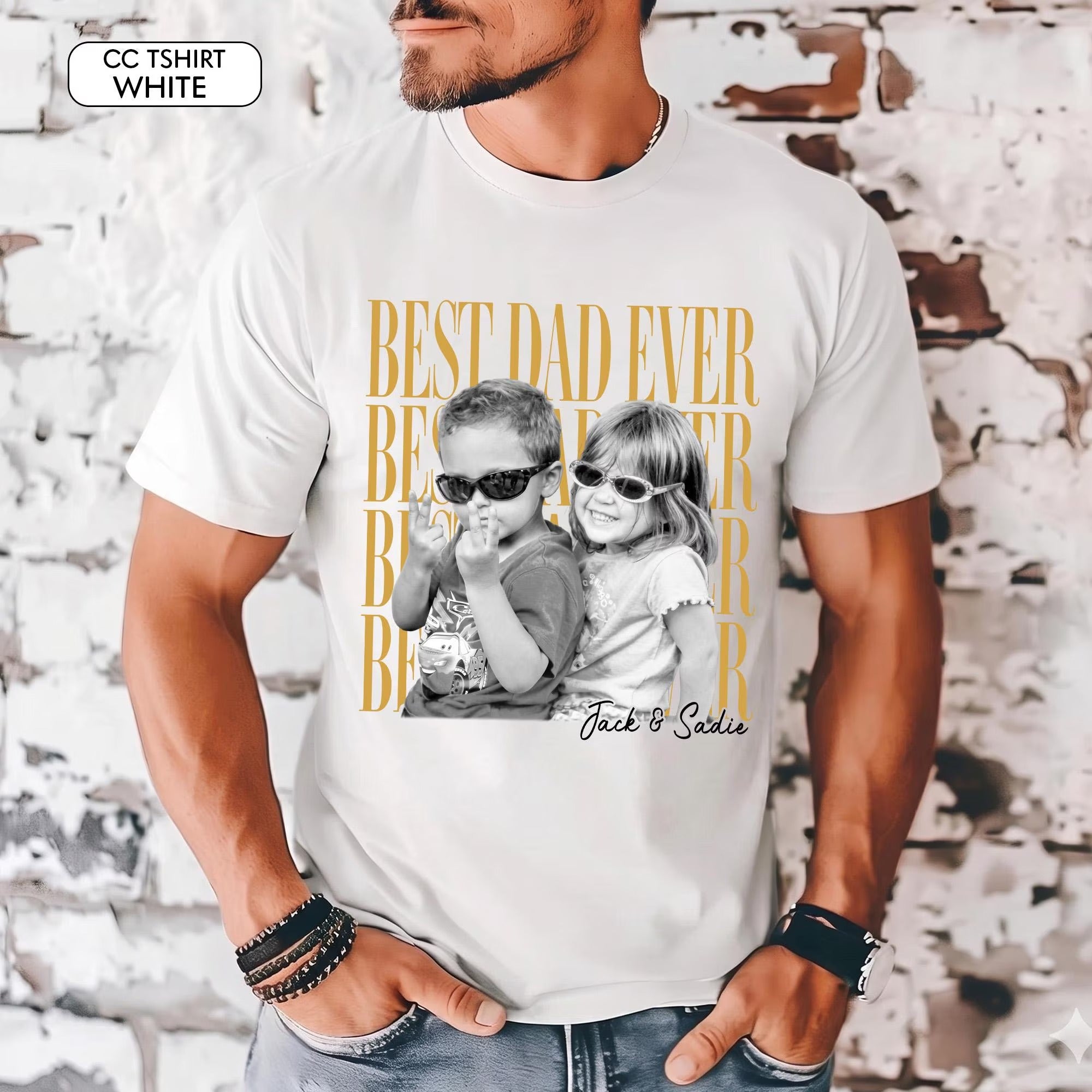 Custom Dad Vintage Photo Shirt: Personalized Fathers Day Shirt With Kids Photo