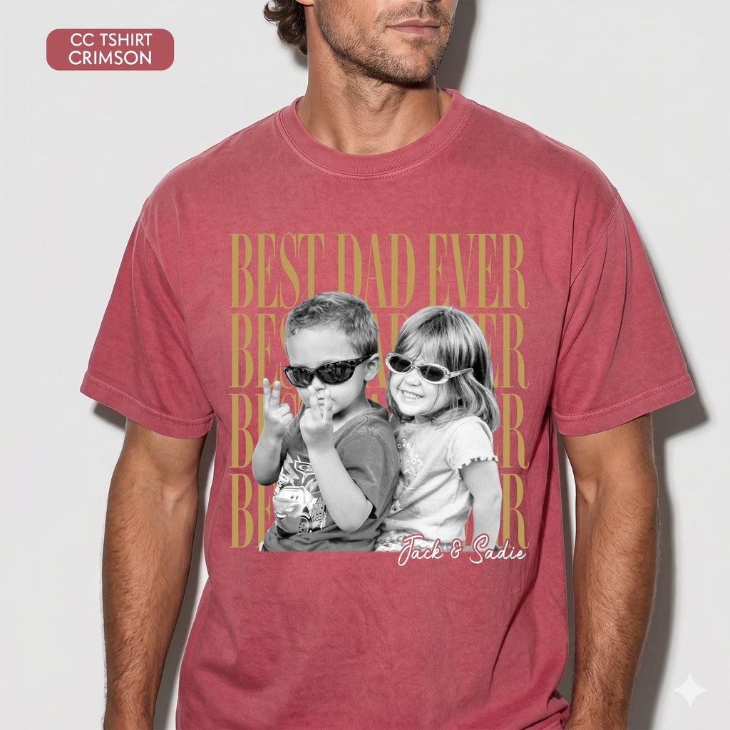 Custom Dad Vintage Photo Shirt: Personalized Fathers Day Shirt With Kids Photo