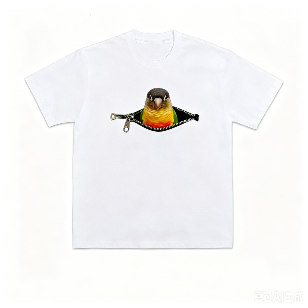 Custom Pet Bird Peekaboo Zipper T-Shirt – Upload Your pet bird Photo
