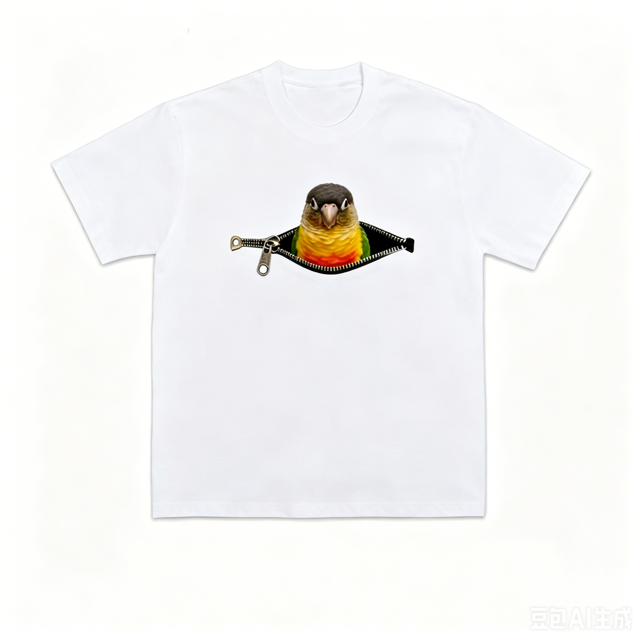 Custom Pet Bird Peekaboo Zipper T-Shirt – Upload Your pet bird Photo