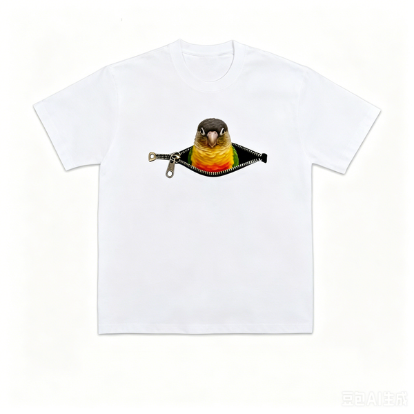 Custom Pet Bird Peekaboo Zipper T-Shirt – Upload Your pet bird Photo