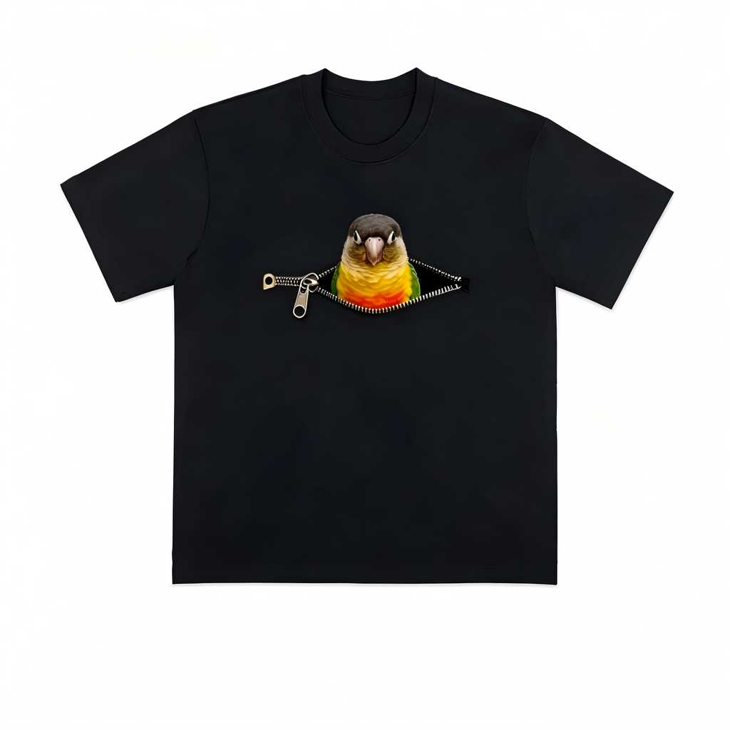 Custom Pet Bird Peekaboo Zipper T-Shirt – Upload Your pet bird Photo