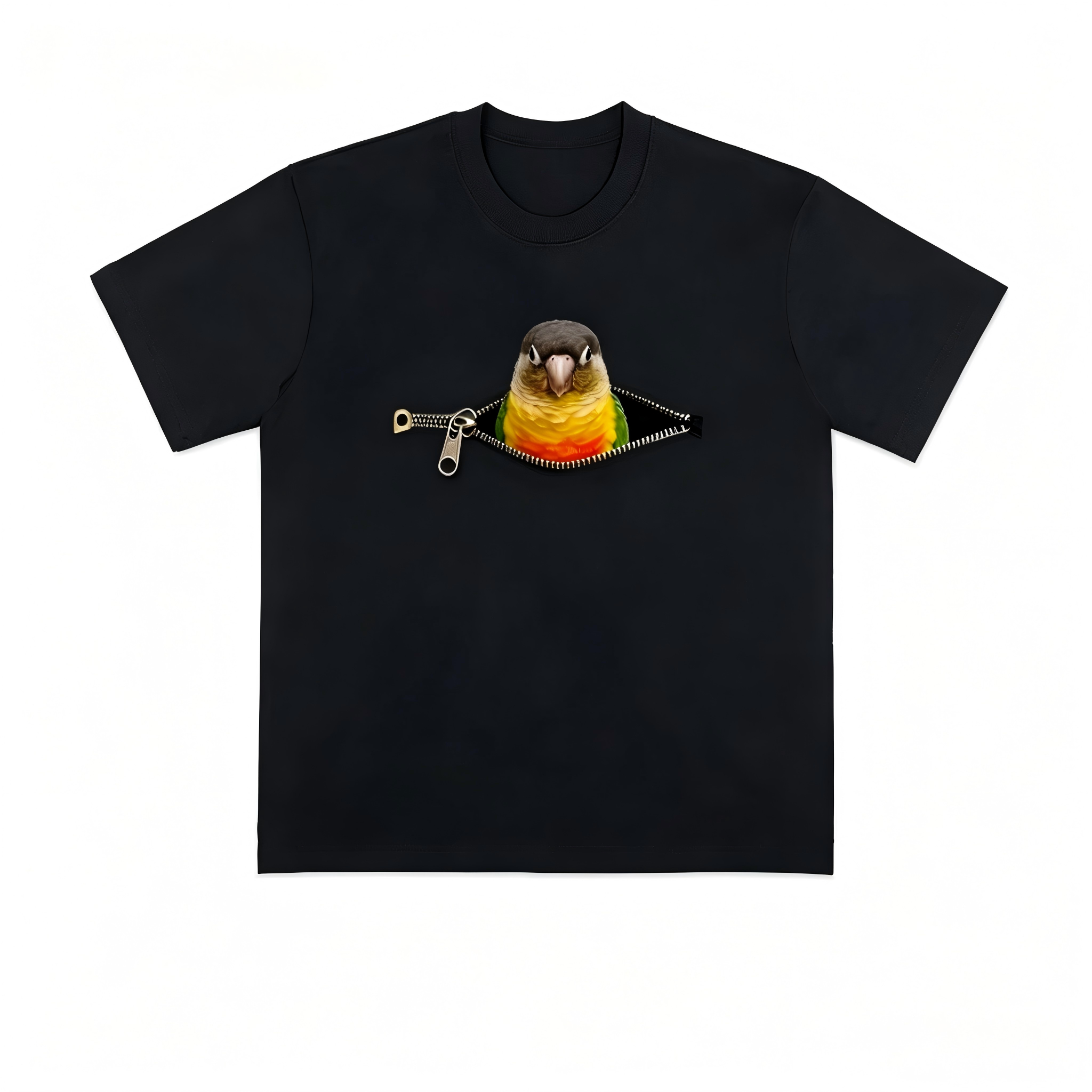 Custom Pet Bird Peekaboo Zipper T-Shirt – Upload Your pet bird Photo
