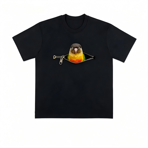 Custom Pet Bird Peekaboo Zipper T-Shirt – Upload Your pet bird Photo