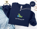 Embroidered Bookworm Crewneck, Cozy Reading
