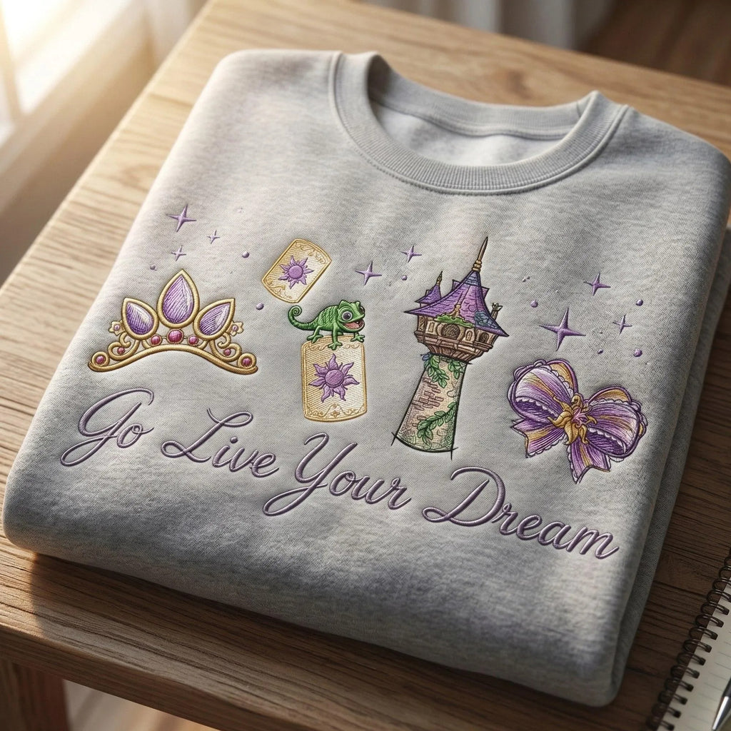 Embroidered Disney Tangled Rapunzel Princess Sweatshirt