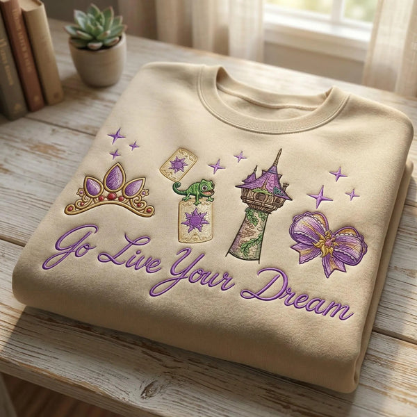 Embroidered Disney Tangled Rapunzel Princess Sweatshirt