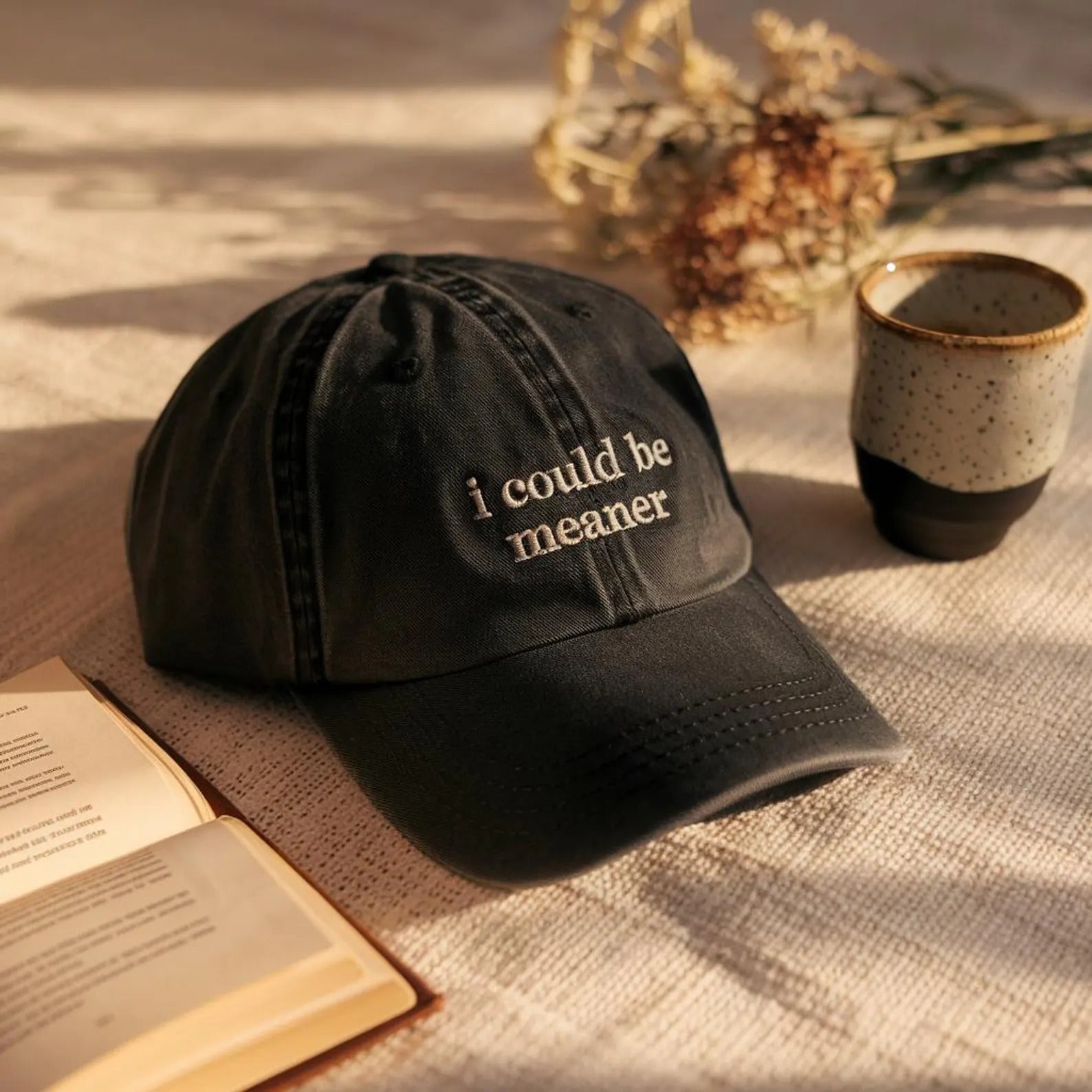 Embroidered I Could Be Meaner Baseball Hat-Gift For Custom Main image
