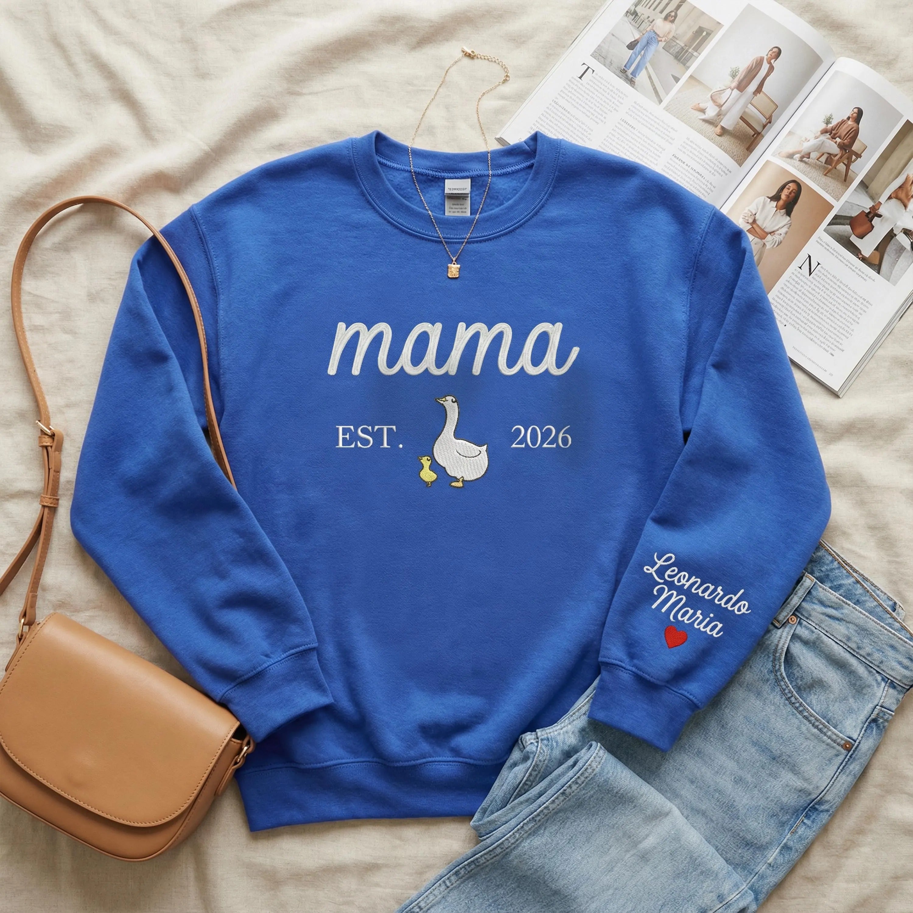 Embroidered Mama Duck Sweatshirt