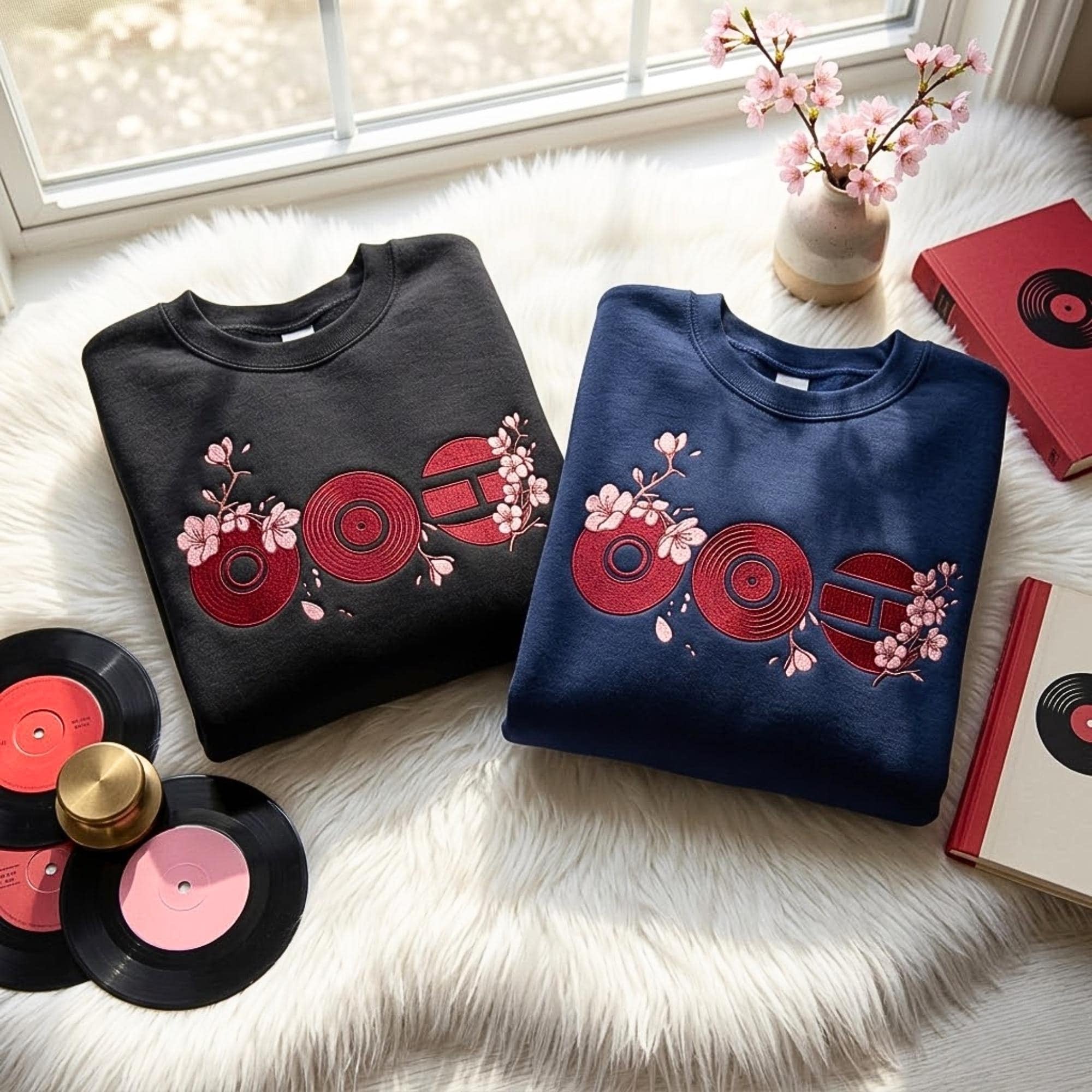 Embroidered Arirang BTS Logo Sweatshirt, Floral Kpop Merch Shirt