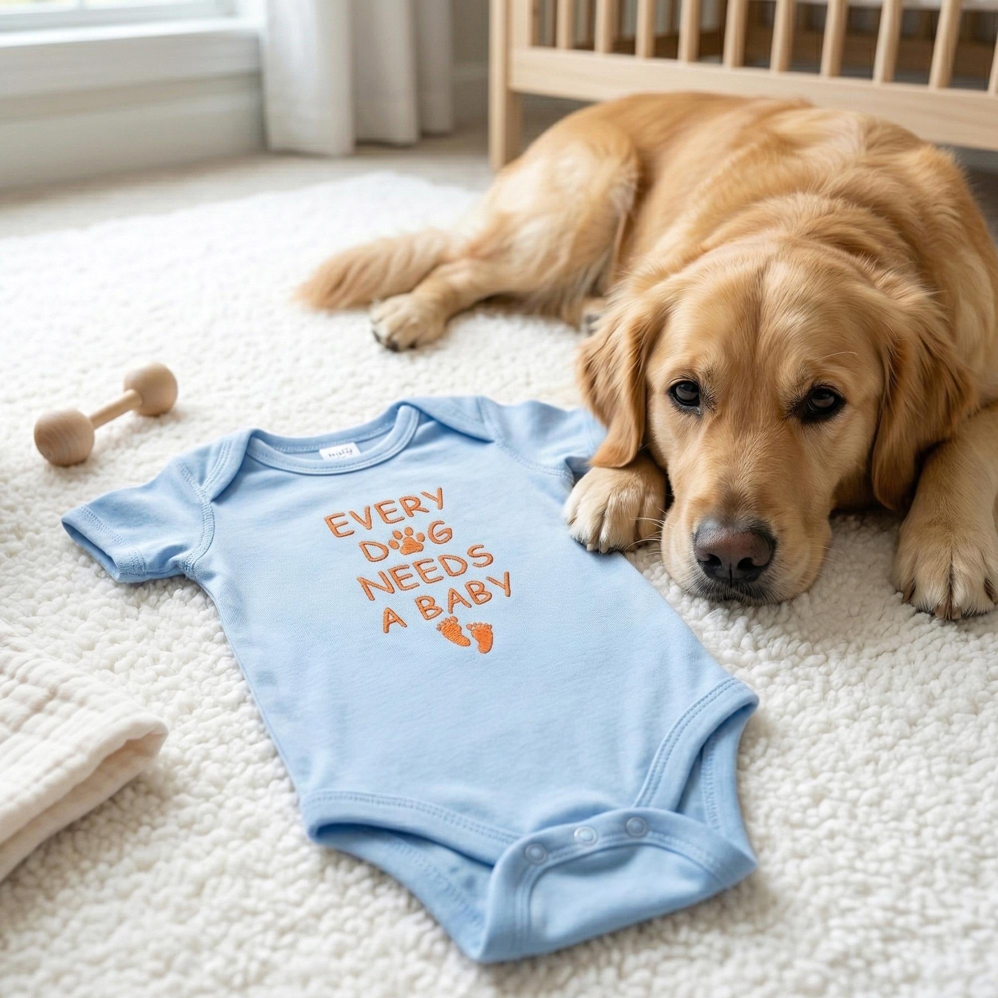 Every Dog Needs A Baby Embroidered Onesie Secondary image