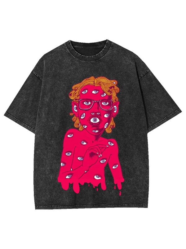 Eye-Covered Surreal Enigma Washed Tee