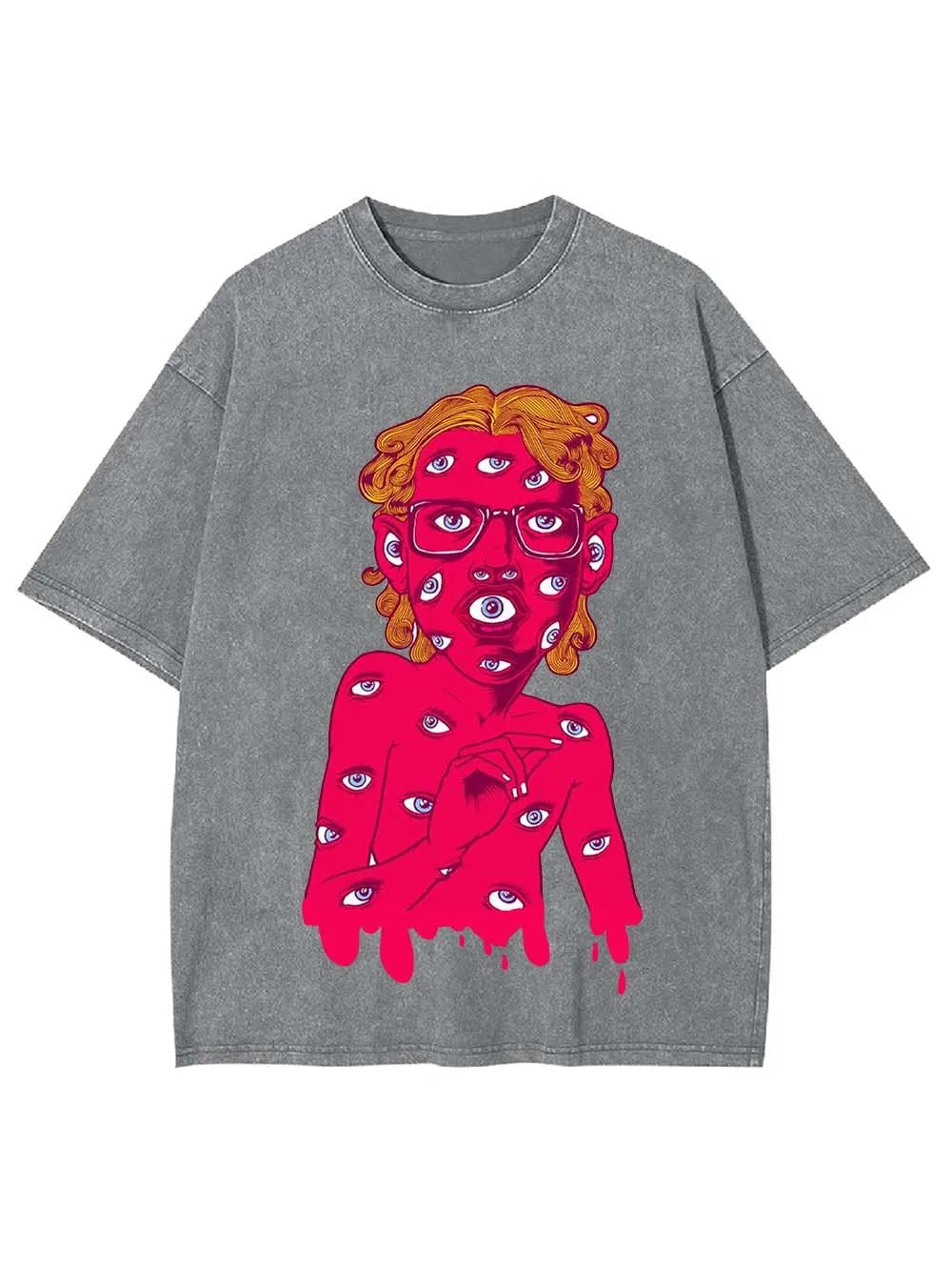 Eye-Covered Surreal Enigma Washed Tee