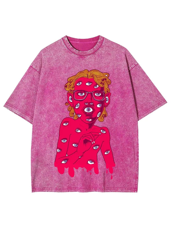 Eye-Covered Surreal Enigma Washed Tee
