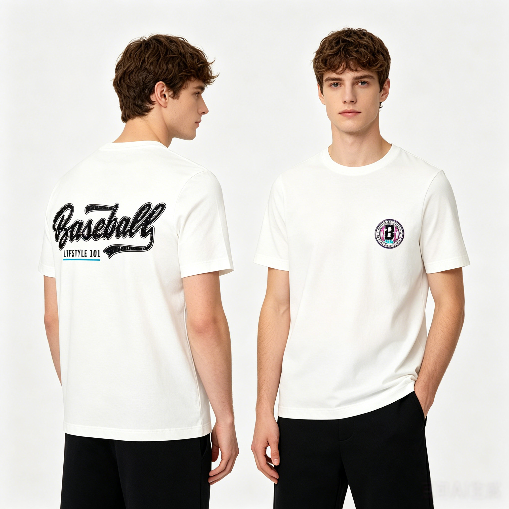 Splatter Lightweight Youth Tee - White/Galaxy