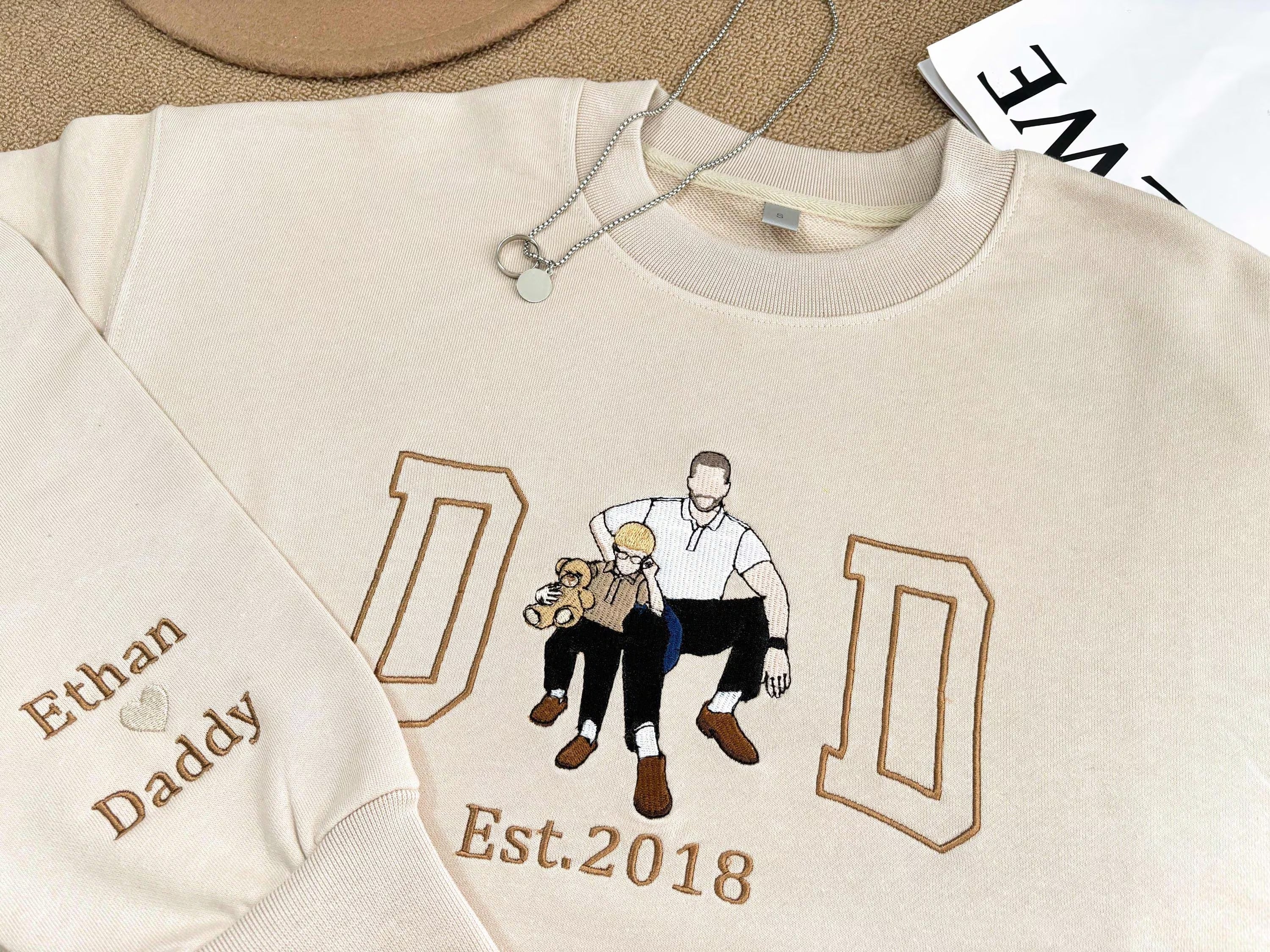 Fathers Day Embroidered Photo Portrait Sweatshirt Secondary image
