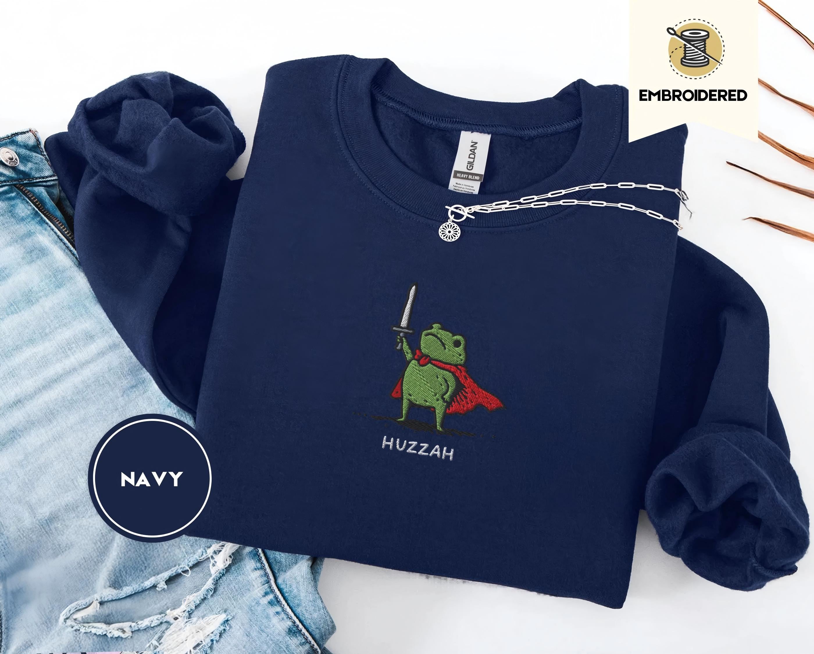 Huzzah Frog Sweatshirt,  Renaissance Faire Frog Crewneck Main image