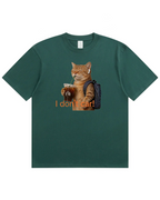 I Don’t Care Cat T-Shirt – Cute Coffee Cat Graphic Shirt, Funny Gift for Cat Lovers