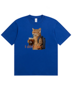 I Don’t Care Cat T-Shirt – Cute Coffee Cat Graphic Shirt, Funny Gift for Cat Lovers