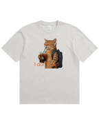 I Don’t Care Cat T-Shirt – Cute Coffee Cat Graphic Shirt, Funny Gift for Cat Lovers