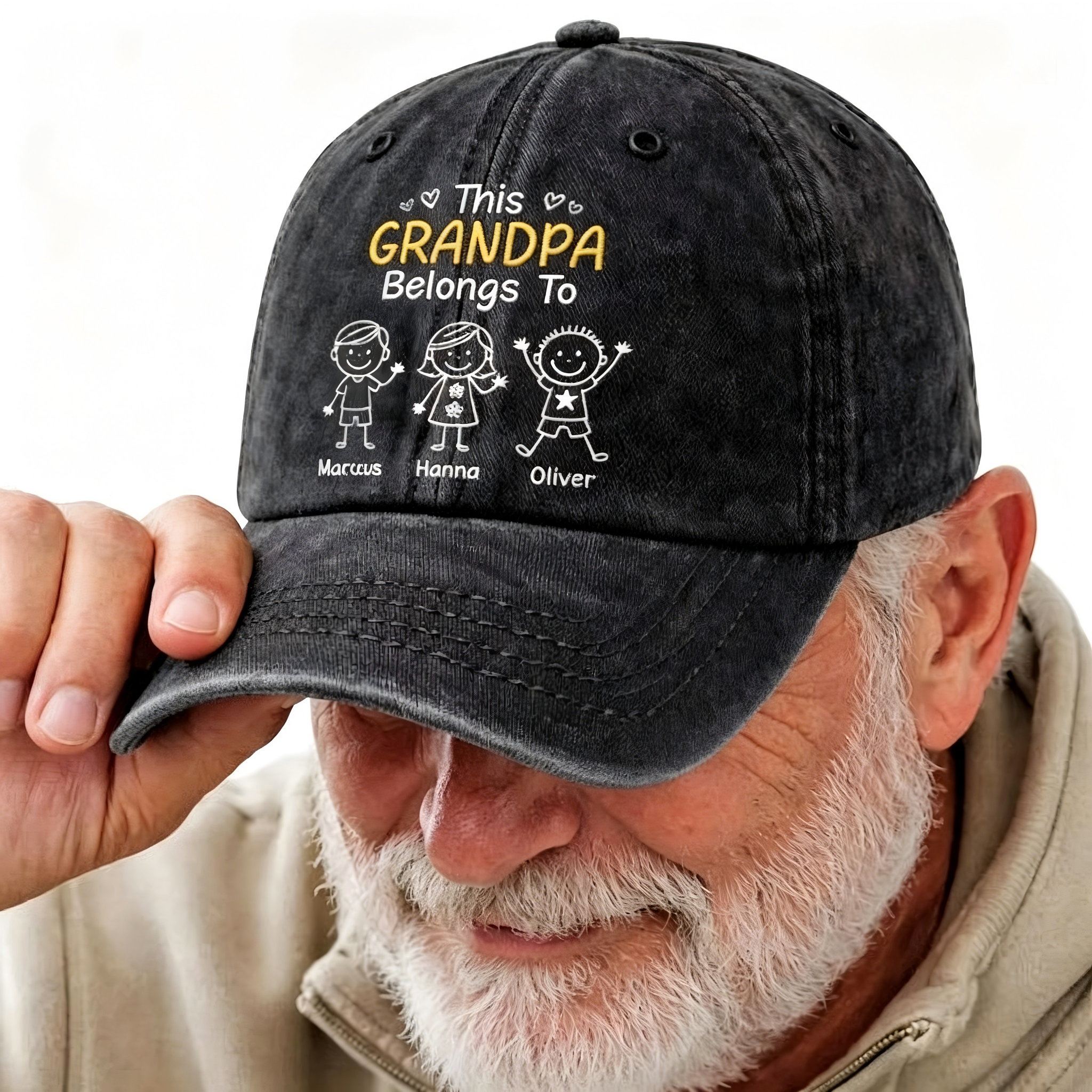 Grandpa Belong To, Custom Cap for Men And Kids, Gift For Grandpa, Dad Main image