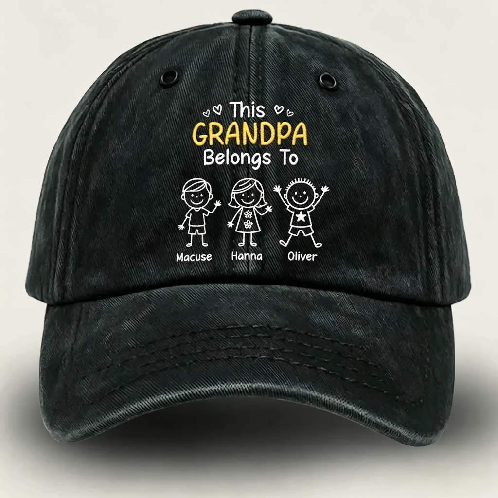 Grandpa Belong To, Custom Cap for Men And Kids, Gift For Grandpa, Dad