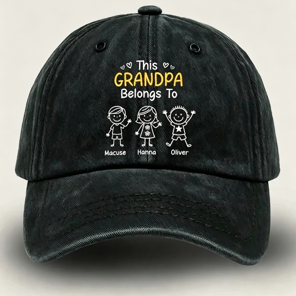 Grandpa Belong To, Custom Cap for Men And Kids, Gift For Grandpa, Dad