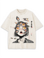 Multitude of Eyes Anime Girl Washed T-Shirt