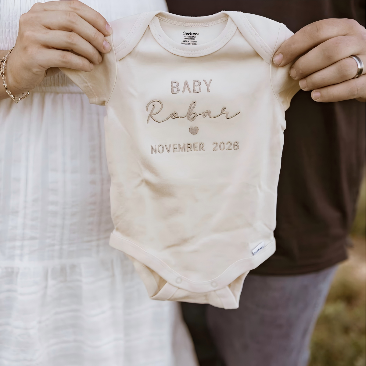 Personalized Baby Embroidered Custom Onesie,  pregnancy gift, Baby Coming Soon Secondary image