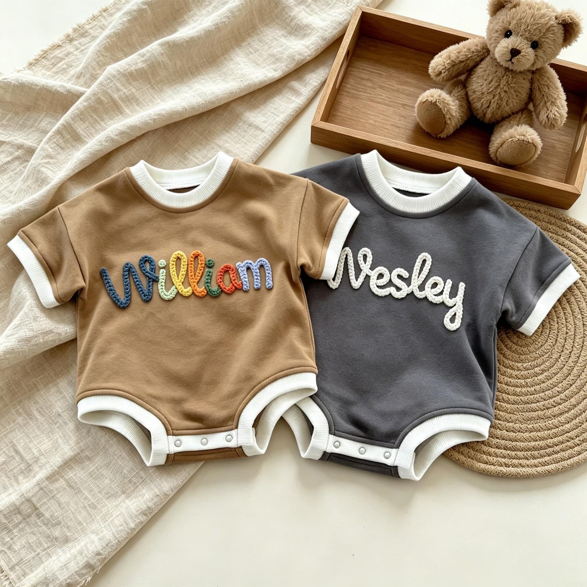 Personalized Baby Shirt with Name, Custom Baby Bubble Romper Main image
