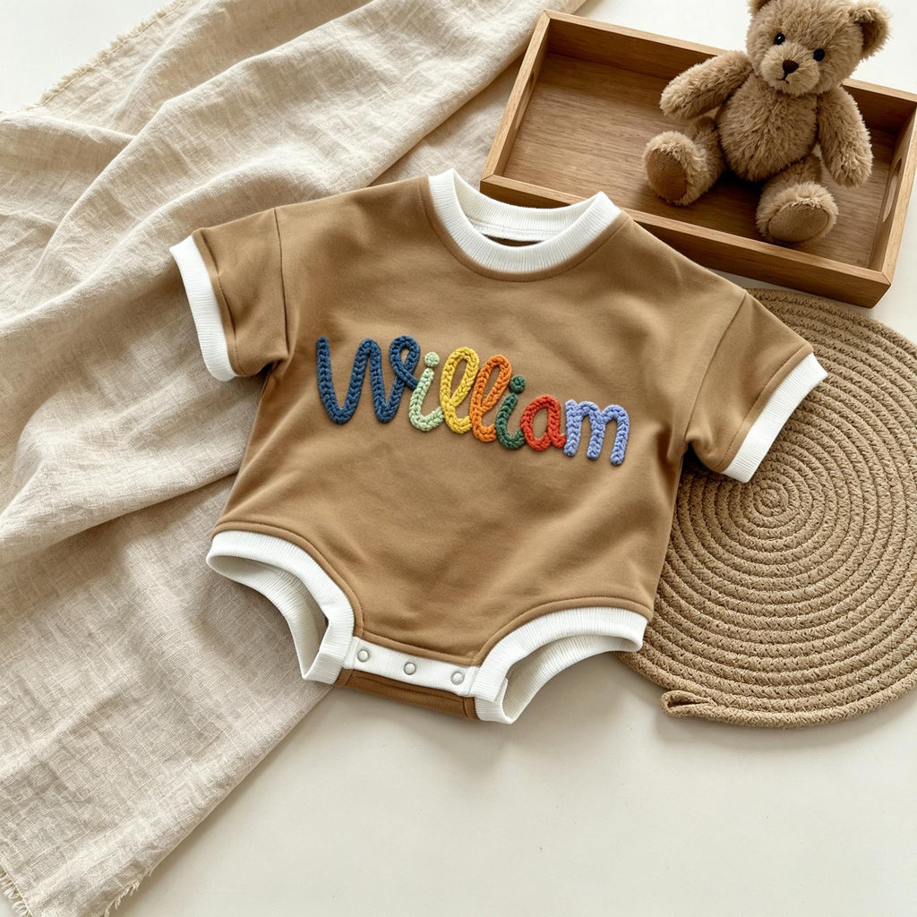 Personalized Baby Shirt with Name, Custom Baby Bubble Romper