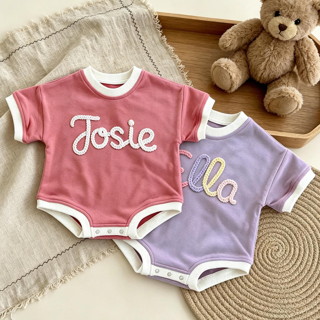 Personalized Baby Shirt with Name, Custom Baby Bubble Romper