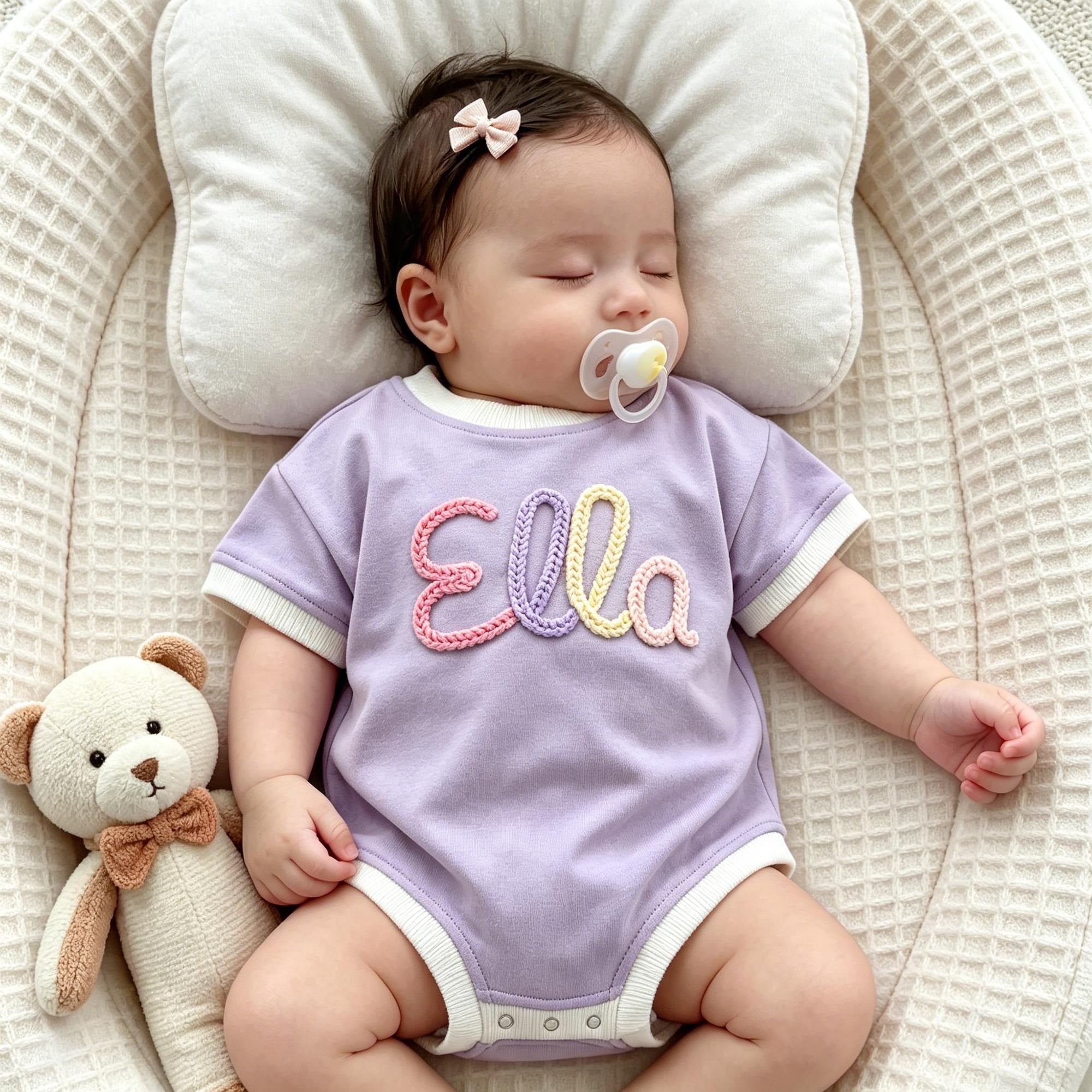 Personalized Baby Shirt with Name, Custom Baby Bubble Romper
