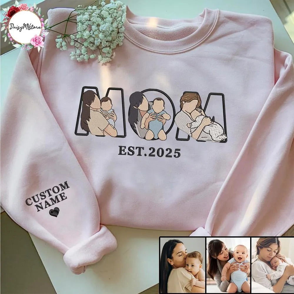 Personalized Mama Portrait Crewneck Secondary image