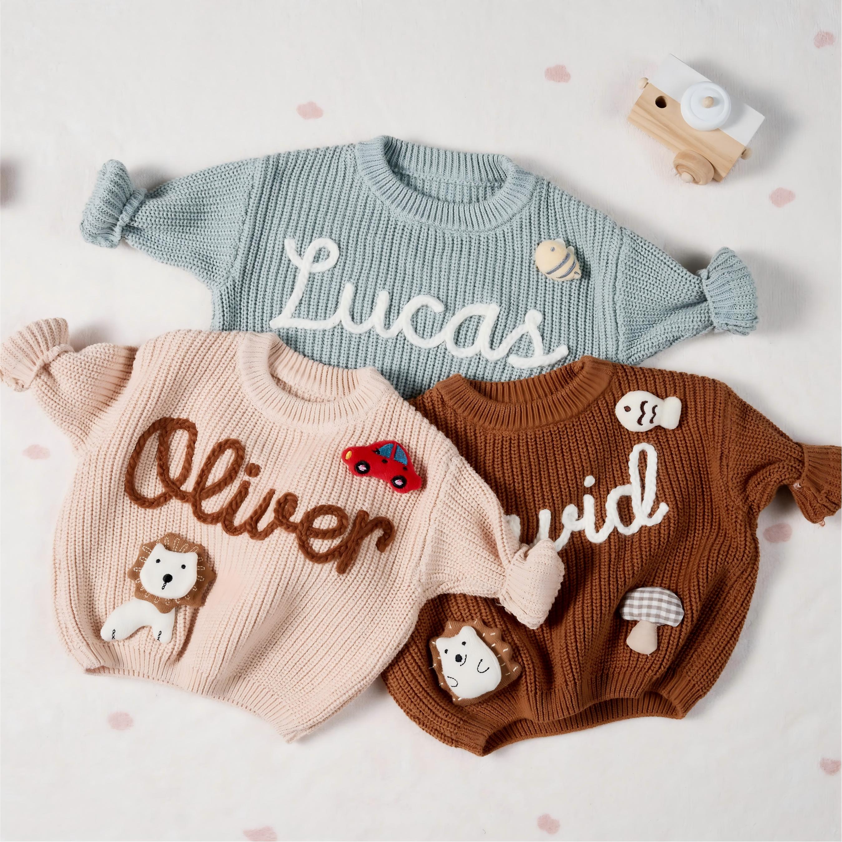 Personalized Sweater - Custom Embroidered Baby Sweater Main image